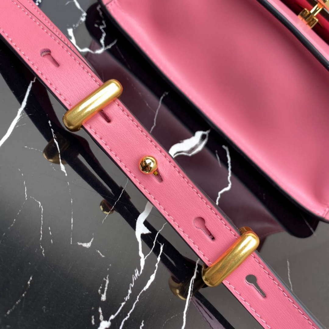 Prada 1BD320 Prada Emblème Saffiano Shoulder Bag Pink