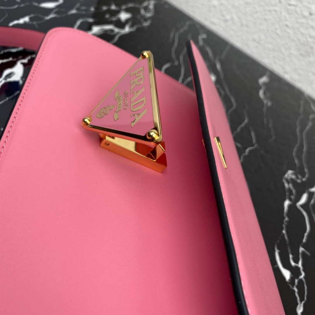 Prada 1BD320 Prada Emblème Saffiano Shoulder Bag Pink
