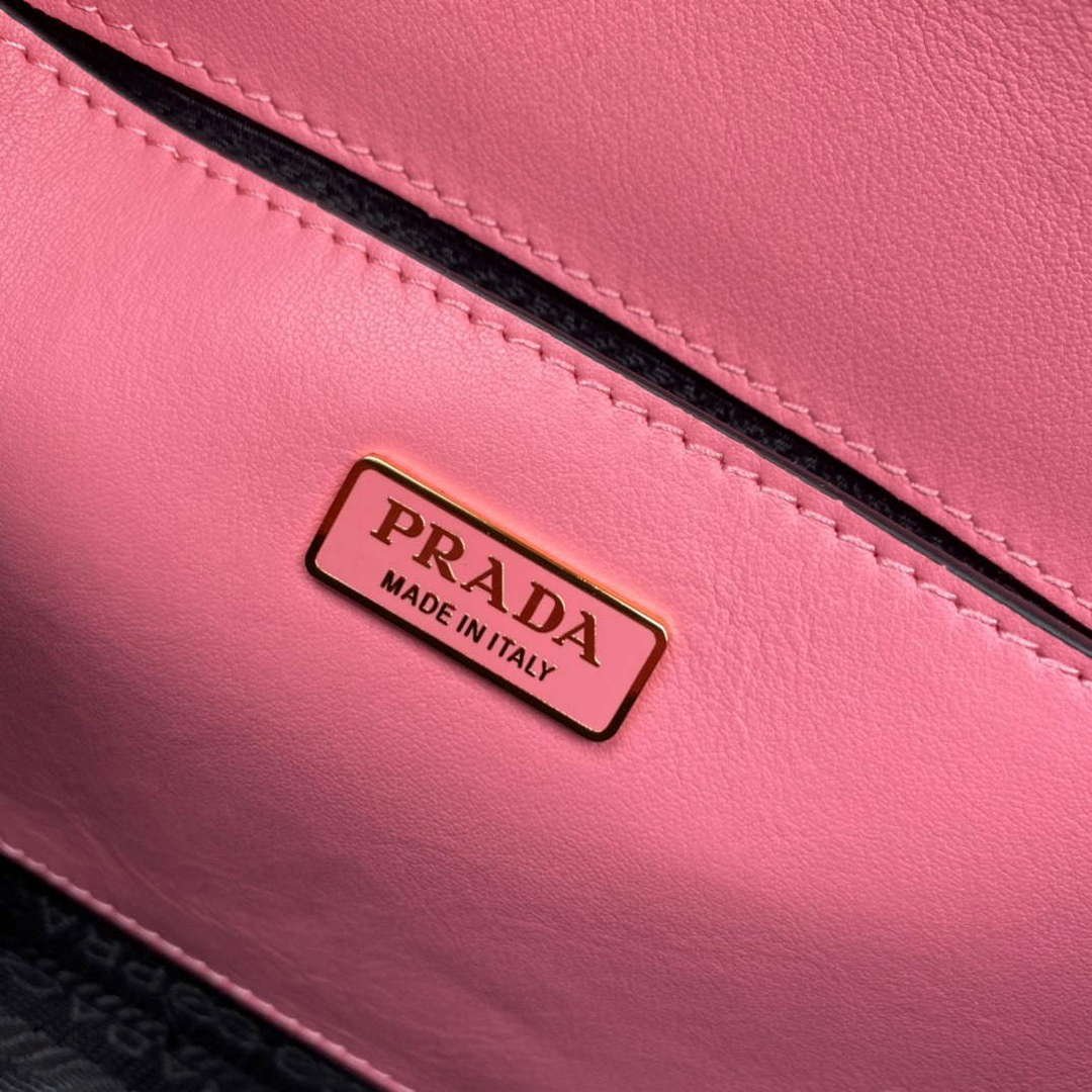 Prada 1BD320 Prada Emblème Saffiano Shoulder Bag Pink
