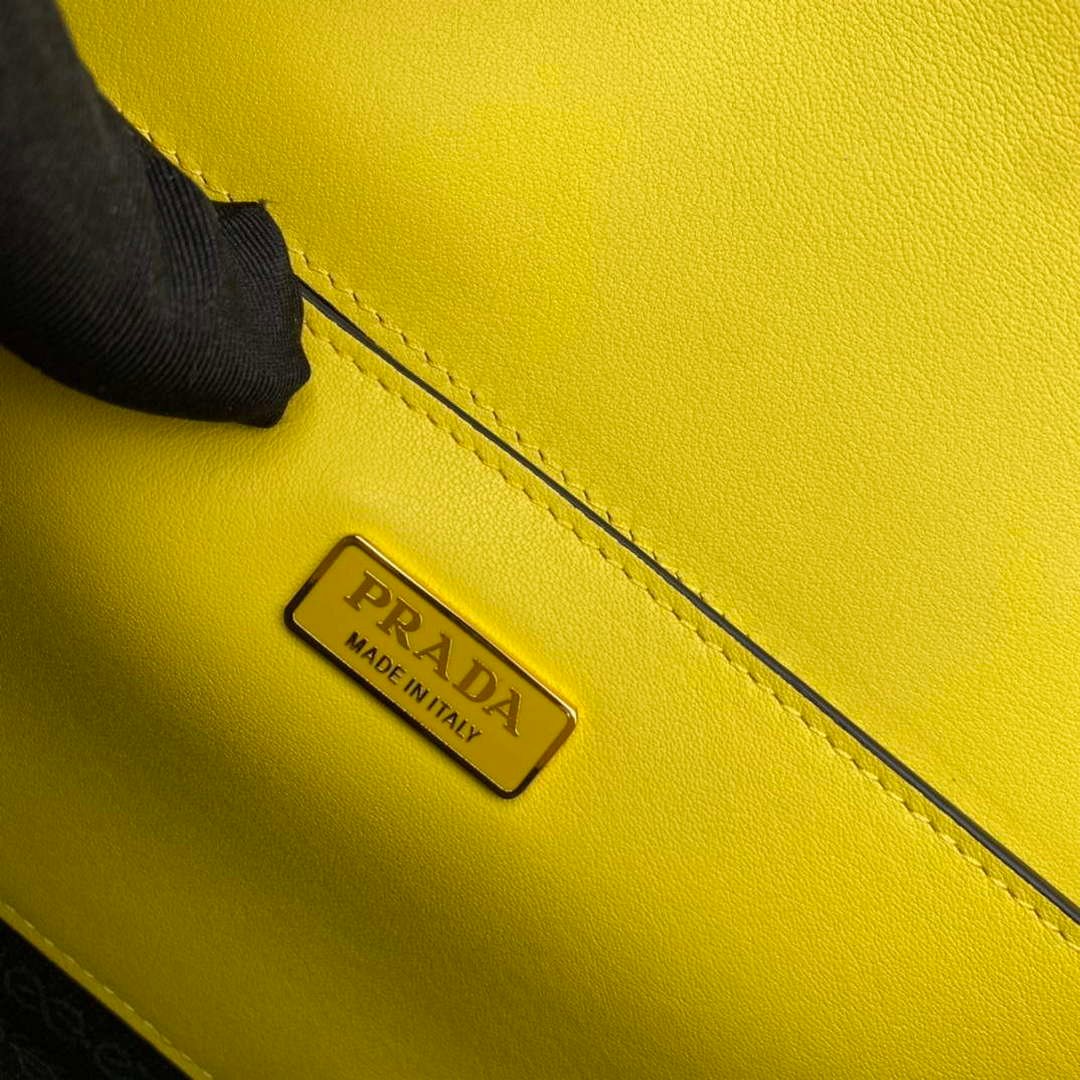Prada 1BD320 Prada Emblème Saffiano Shoulder Bag Yellow