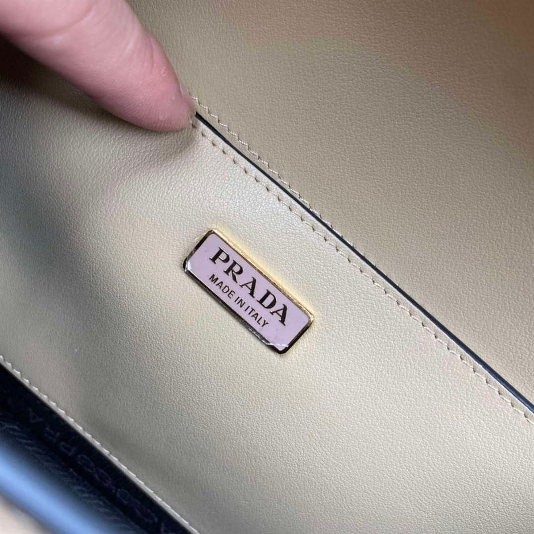Prada 1BD320 Prada Emblème Saffiano Shoulder Bag Tan