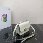 Prada 1BD320 Prada Emblème Saffiano Shoulder Bag White