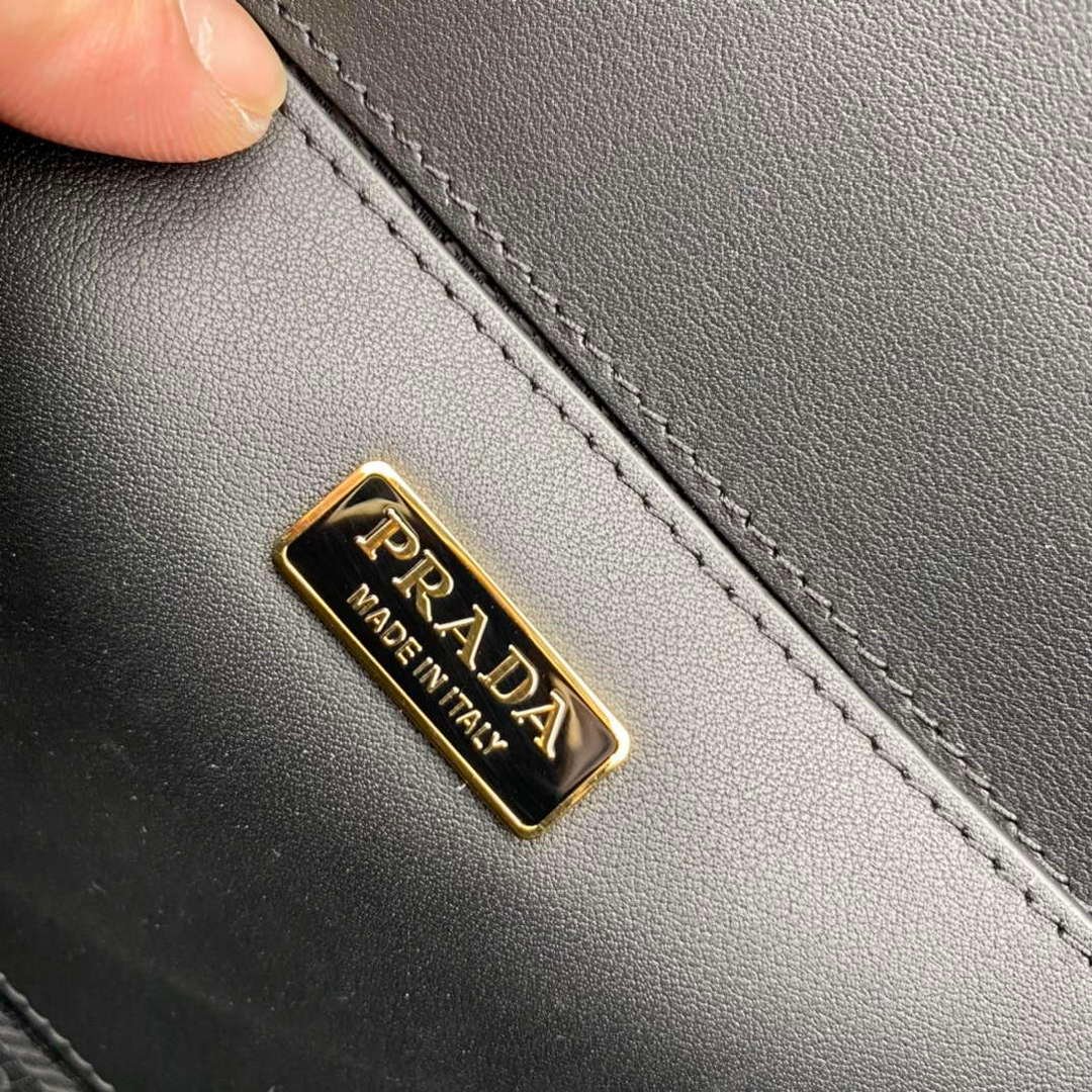 Prada 1BD320 Prada Emblème Saffiano Shoulder Bag Black