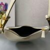 Prada 1BC194 Prada Arqué Leather Shoulder Bag White