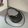 Prada 1BC194 Prada Arqué Leather Shoulder Bag Black