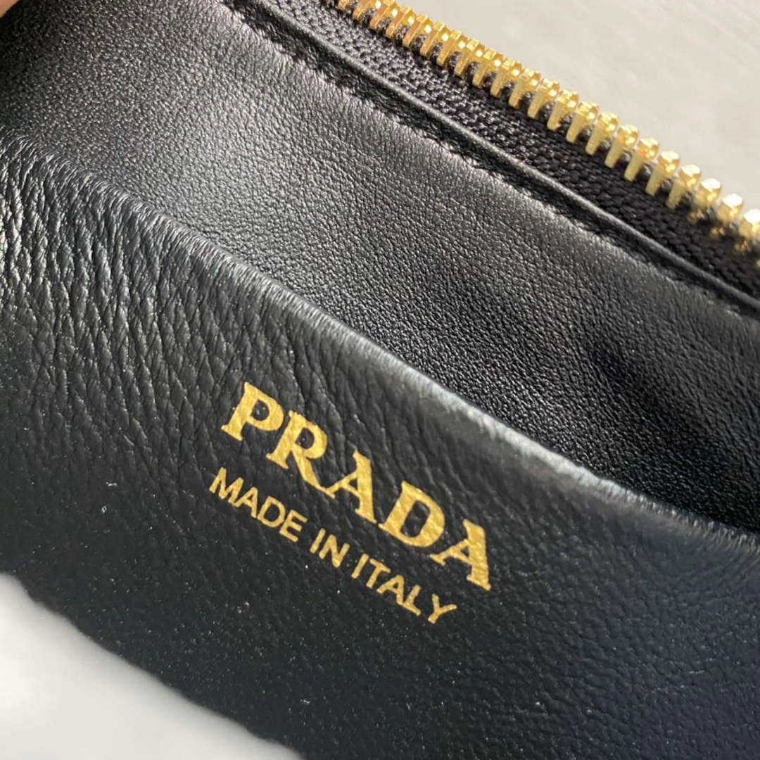Prada 1BC194 Prada Arqué Leather Shoulder Bag Black