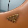 Prada 1BC194 Prada Arqué Leather Shoulder Bag Cognac