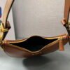 Prada 1BC194 Prada Arqué Leather Shoulder Bag Cognac
