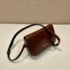 Prada 2VD061 Black Brushed Leather Mini-bag With Shoulder Strap Brown