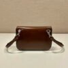 Prada 2VD061 Black Brushed Leather Mini-bag With Shoulder Strap Brown
