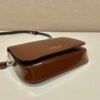 Prada 2VD061 Black Brushed Leather Mini-bag With Shoulder Strap Brown