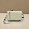 Prada 2VD061 Black Brushed Leather Mini-bag With Shoulder Strap White