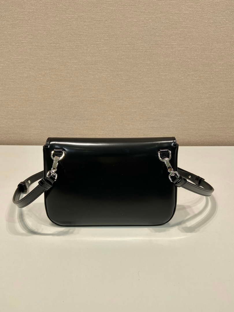 Prada 2VD061 Black Brushed Leather Mini-bag With Shoulder Strap Black