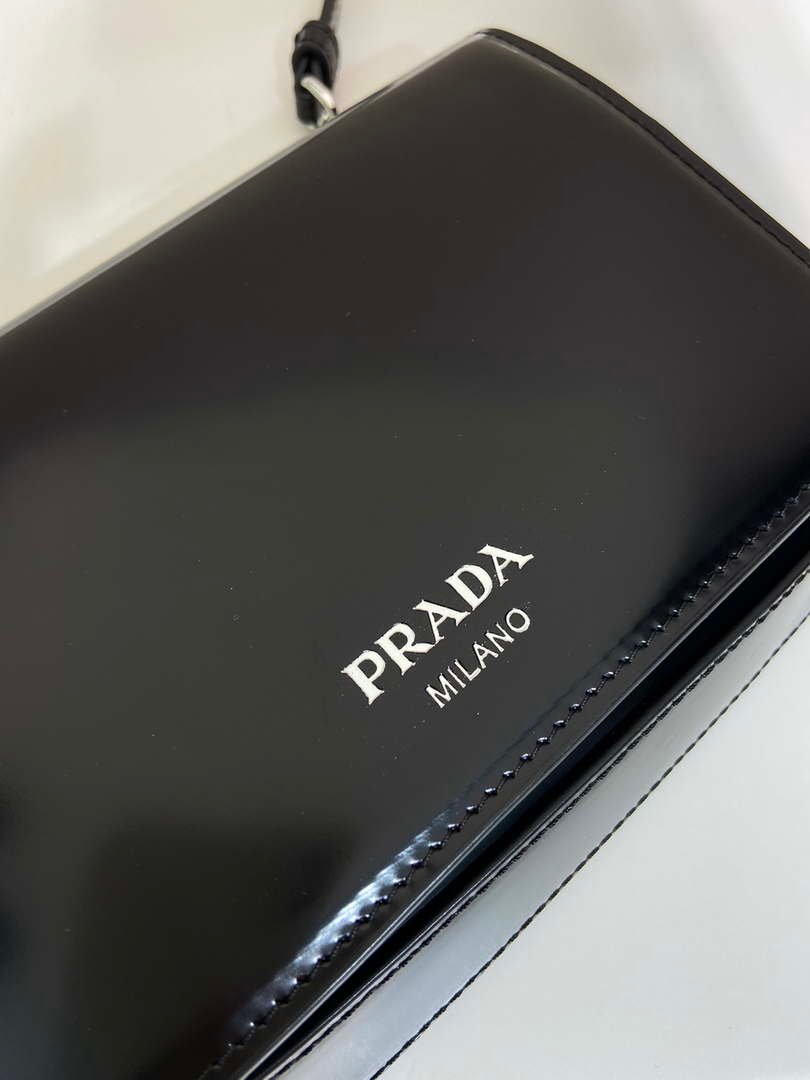 Prada 2VD061 Black Brushed Leather Mini-bag With Shoulder Strap Black