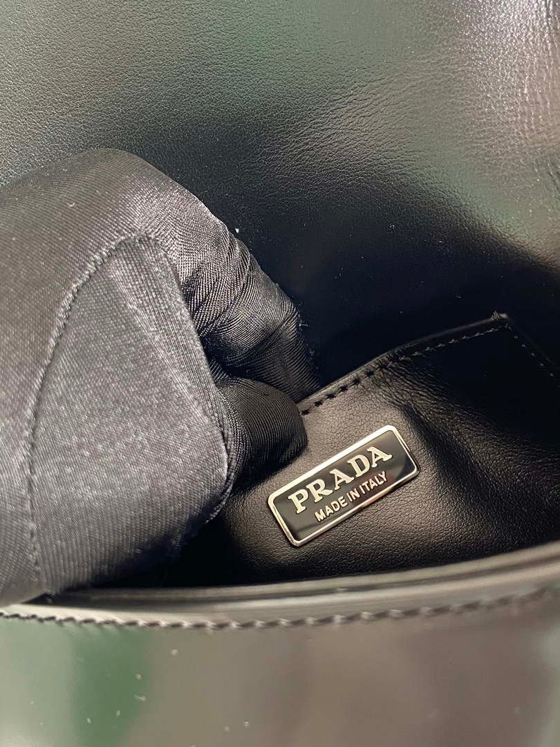 Prada 2VD061 Black Brushed Leather Mini-bag With Shoulder Strap Black