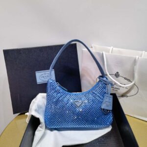 Prada 2VD061 Black Brushed Leather Mini-bag With Shoulder Strap White