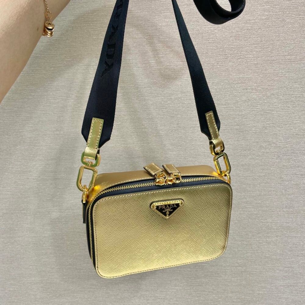 Prada 2VH070 Saffiano Gold leather Prada Brique bag