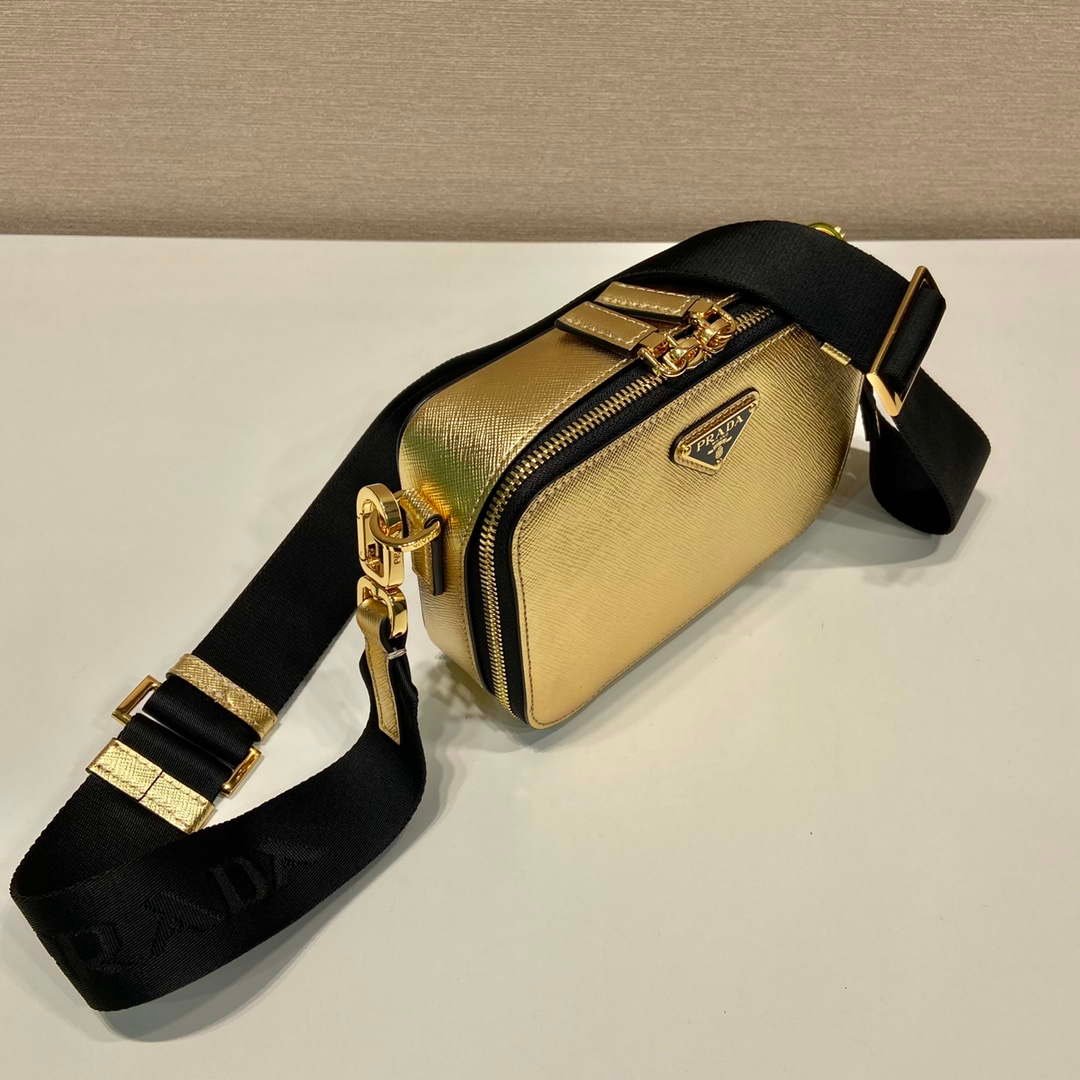 Prada 2VH070 Saffiano Gold leather Prada Brique bag