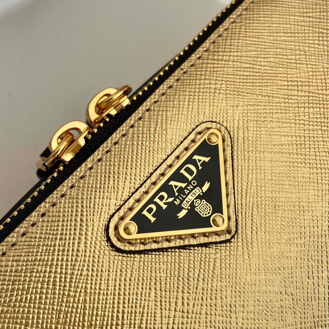 Prada 2VH070 Saffiano Gold leather Prada Brique bag