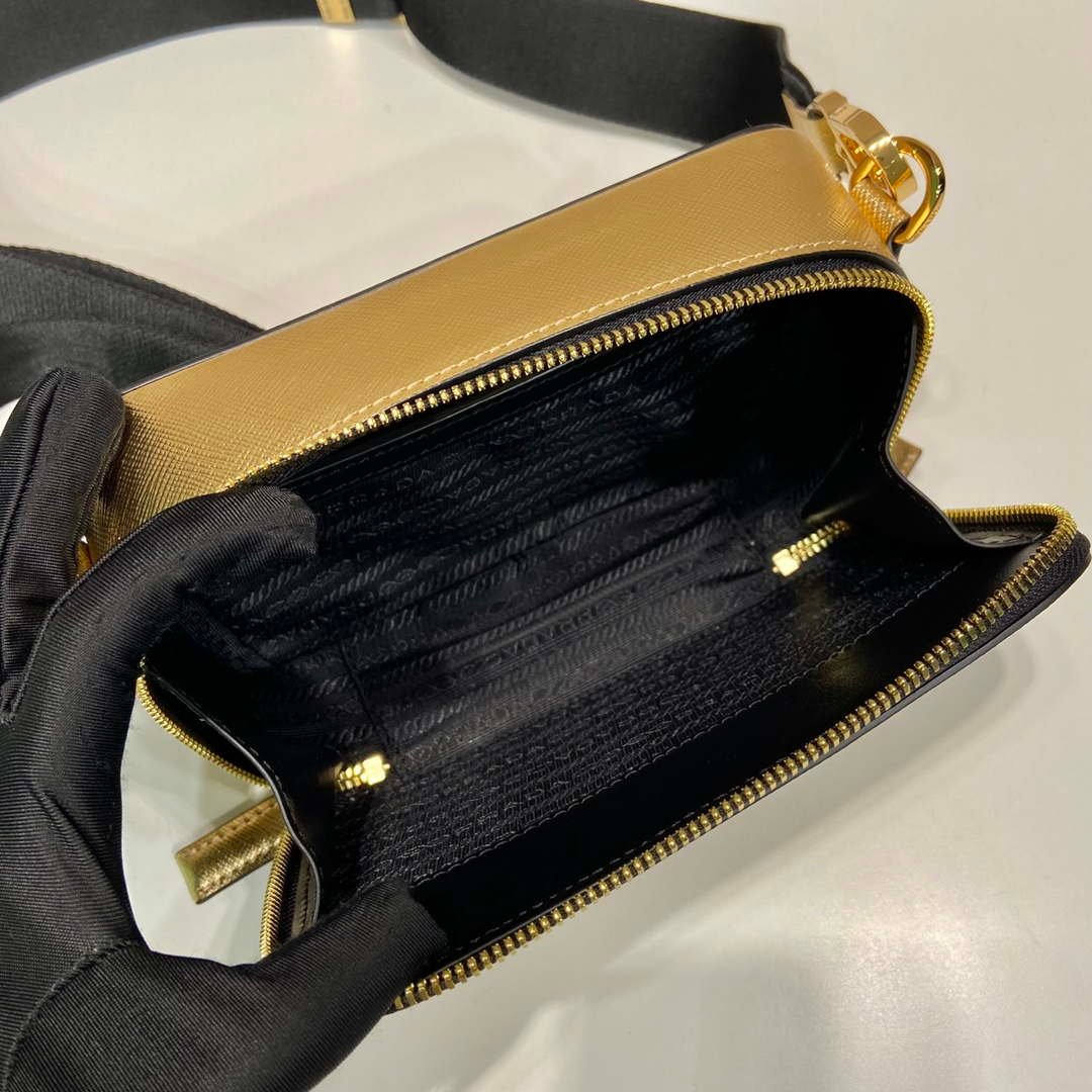 Prada 2VH070 Saffiano Gold leather Prada Brique bag