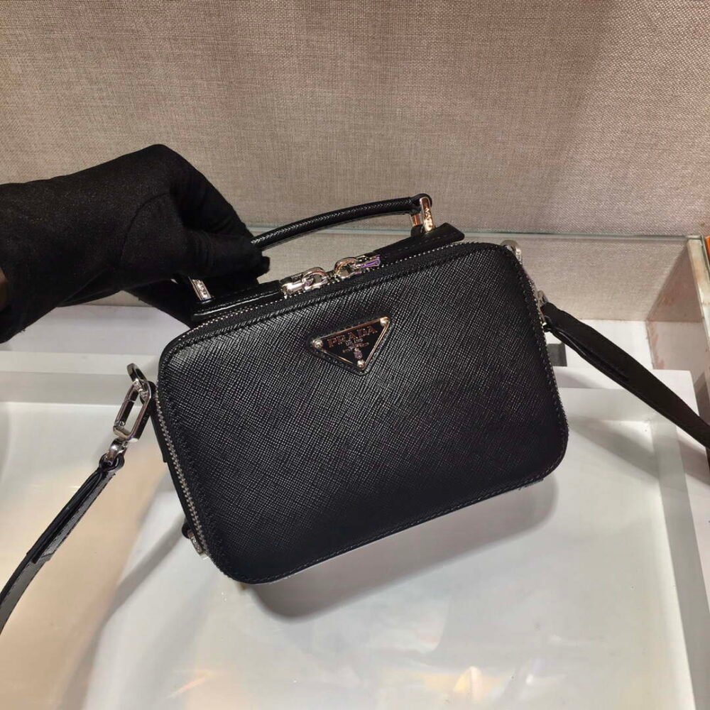 Prada 2VH070 Saffiano Black leather Prada Brique bag