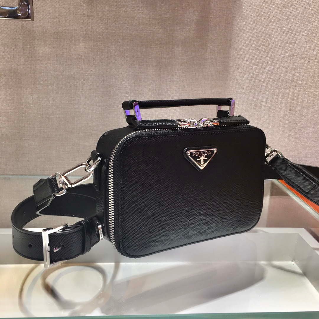 Prada 2VH070 Saffiano Black leather Prada Brique bag