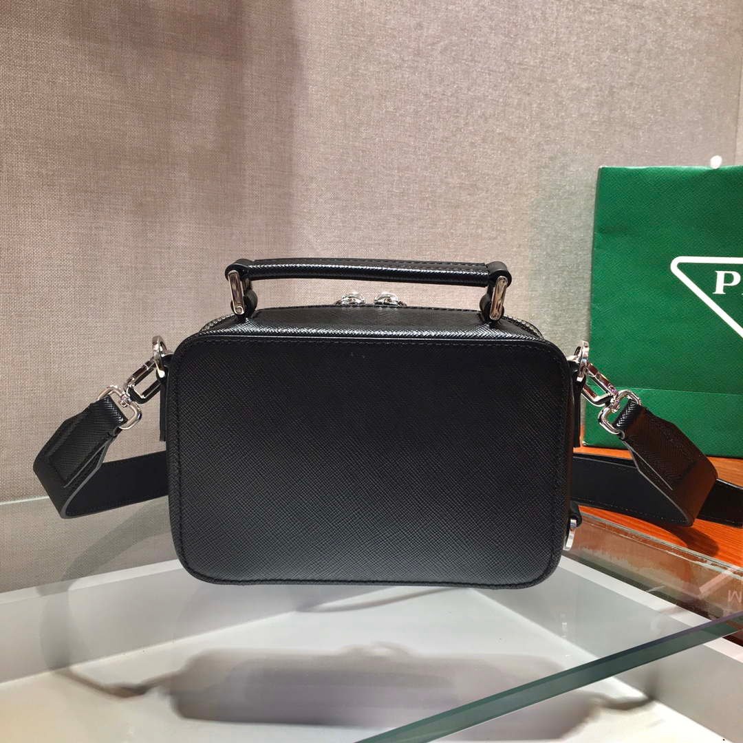 Prada 2VH070 Saffiano Black leather Prada Brique bag