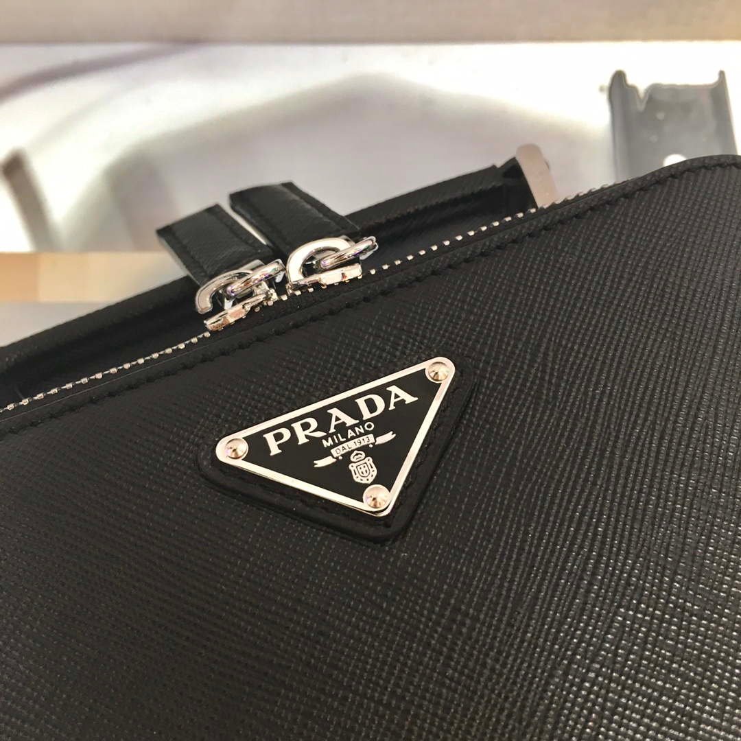 Prada 2VH070 Saffiano Black leather Prada Brique bag