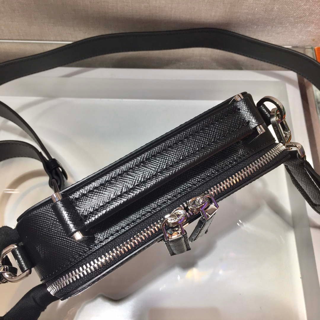 Prada 2VH070 Saffiano Black leather Prada Brique bag