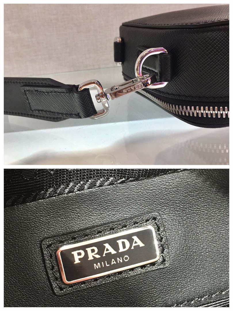 Prada 2VH070 Saffiano Black leather Prada Brique bag