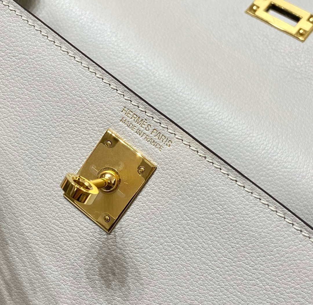 Replica Hermes Evercolor Kelly Danse II 22cm Leather Crossbody Bag H20372 Light Gray