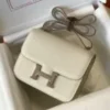Hermes Constance Shoulder Bags Epsom Leather Silver H28419
