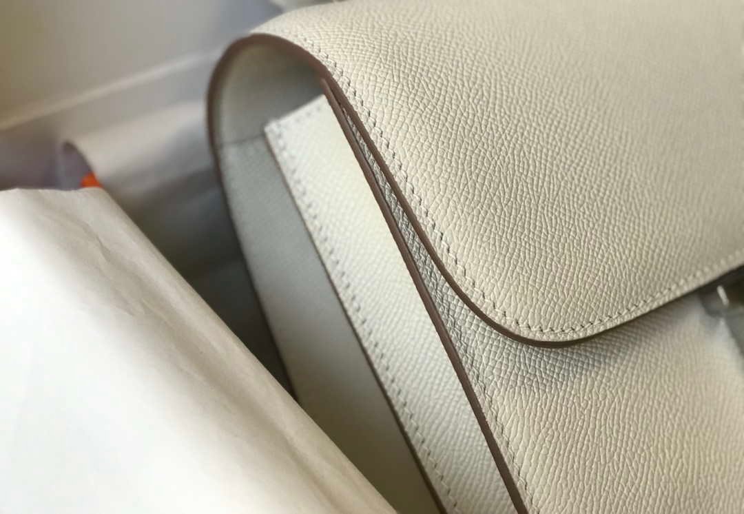 Hermes Constance Shoulder Bags Epsom Leather Silver H28419
