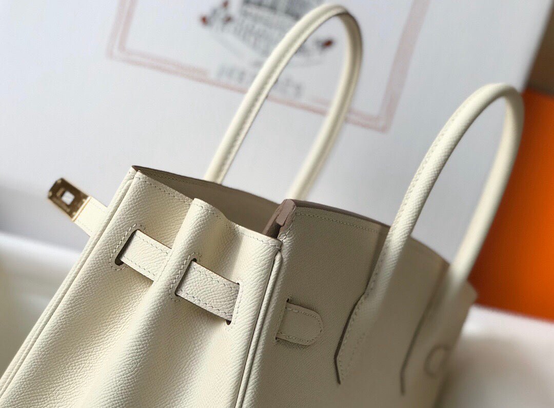 Hermes Birkin Designer Tote Bag Epsom Leather 28355 White