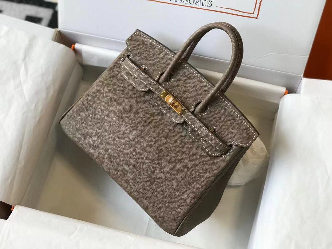 Hermes Birkin Handbags Designer Hermes Bag Epsom Leather 28522 Elephant Grey