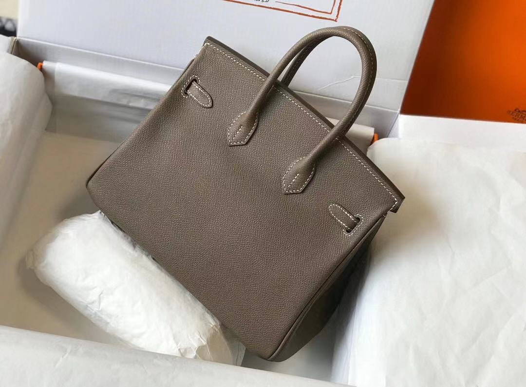 Hermes Birkin Handbags Designer Hermes Bag Epsom Leather 28522 Elephant Grey