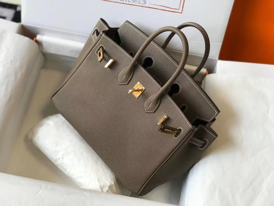 Hermes Birkin Handbags Designer Hermes Bag Epsom Leather 28522 Elephant Grey