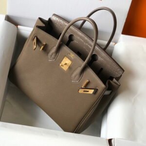 Hermes Birkin Handbags Designer Hermes Tote Bag Togo Leather 28332 Gray