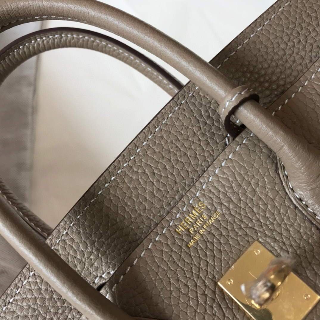 Hermes Birkin Handbags Designer Hermes Tote Bag Togo Leather 28332 Gray