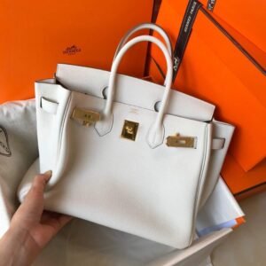 Hermes Birkin Designer Tote Bag Togo Leather 28347 Apricot