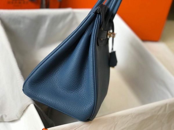 Replica Hermes Birkin Designer Tote Bag Togo Leather 28345 Navy Blue