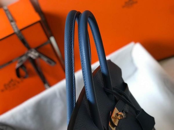 Replica Hermes Birkin Designer Tote Bag Togo Leather 28345 Navy Blue