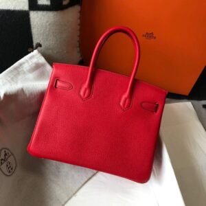 Hermes Birkin Designer Tote Bag Togo Leather 28348 White