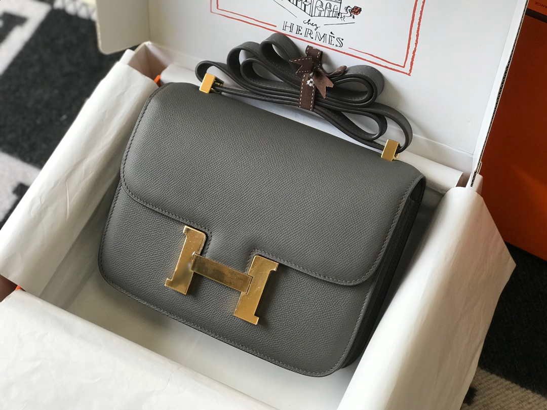 Hermes Constance Cross Body Bag Epsom Leather Gold H28402