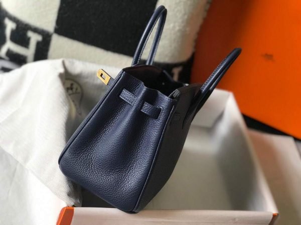 Replica Hermes Birkin Designer Tote Bag Togo Leather 28341 Dark Blue