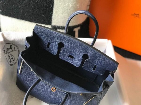 Replica Hermes Birkin Designer Tote Bag Togo Leather 28341 Dark Blue