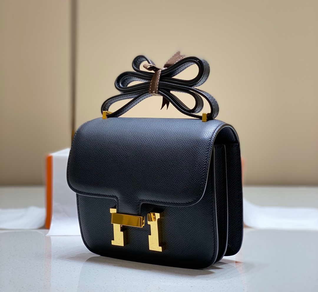 Hermes Constance Cross Body Bag Epsom Leather Gold H28401