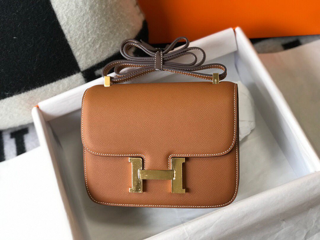 Hermes H082060 Constance Slim Wallet Epsom calfskin Brown