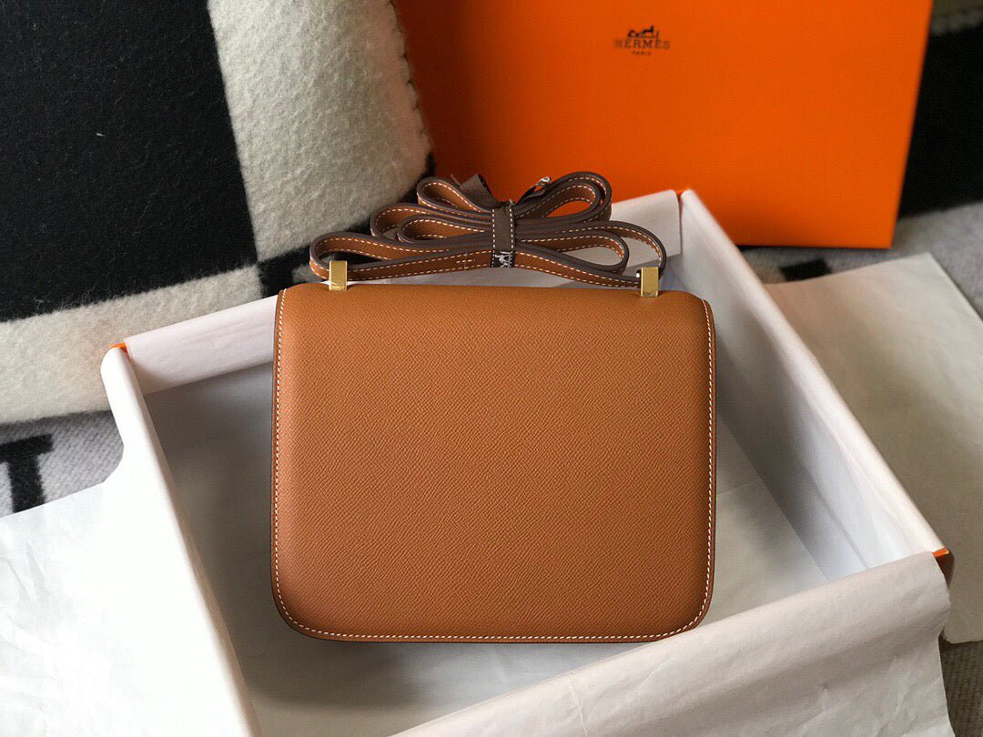 Hermes H082060 Constance Slim Wallet Epsom calfskin Brown