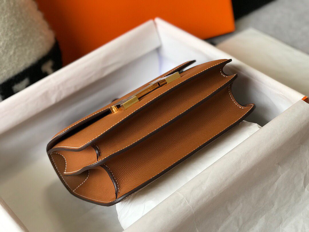 Hermes H082060 Constance Slim Wallet Epsom calfskin Brown